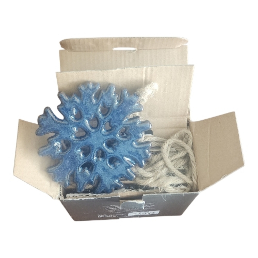 Threshold Blue Ceramic Snowflake Garland With‎ Twine